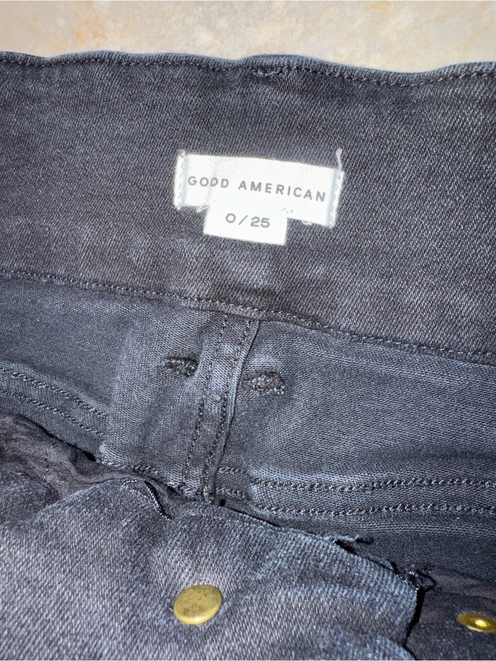 Good American Good Waist Button Fly Skinny 0 25 - Picture 5 of 12